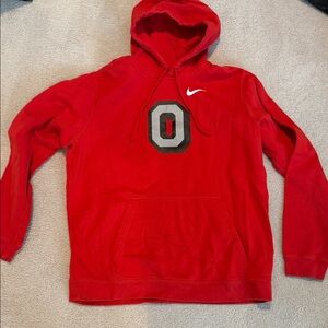 Nike Red Ohio State Pullover Hoodie with 'O' Logo